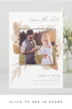 Boho Wedding Photo Save the Date